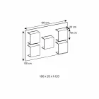 Wandpaneel aus Canaletto-Walnussholz und Glasregalen 2 Größen - Basil Viadurini
