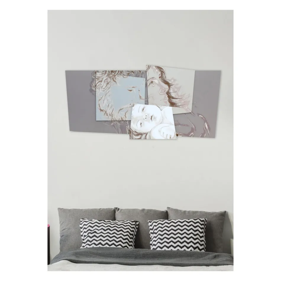 Tafel mit der Familie Bethlehem, hergestellt in Laser, hergestellt in Italien – Paola Viadurini