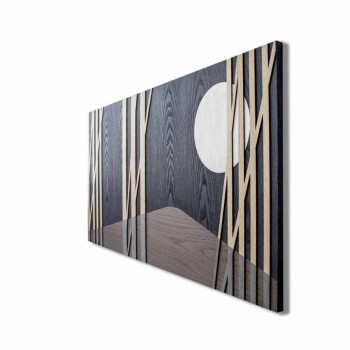 Dekorplatte 120x60 mit Naturholzeinlagen und Basrelief - Fuca