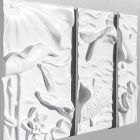 Dekorative Wandplatte Modernes Design Weiße und Graue Keramik - Giappoko Viadurini