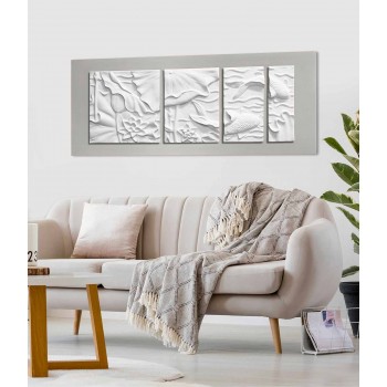 Dekorative Wandplatte Modernes Design Weiße und Graue Keramik - Giappoko