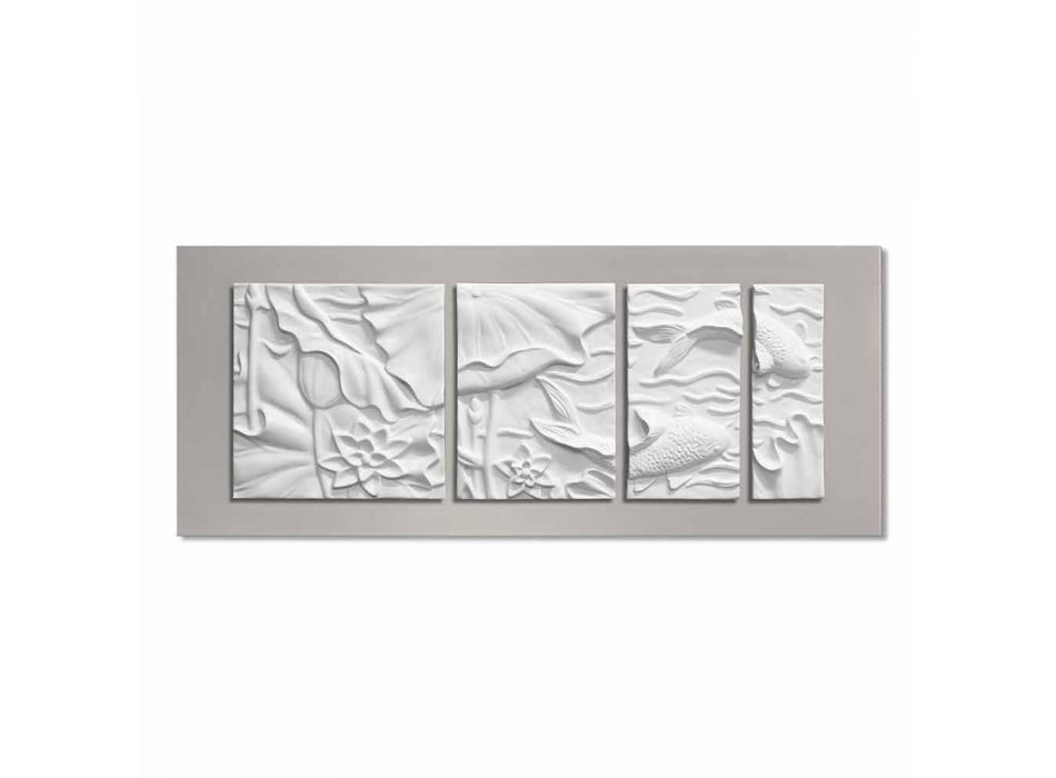 Dekorative Wandplatte Modernes Design Weiße und Graue Keramik - Giappoko