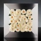 Dekoratives Wandpaneel aus Metall und weißen Rosen Made in Italy - Rosina Viadurini