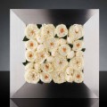 Dekoratives Wandpaneel aus Metall und weißen Rosen Made in Italy - Rosina