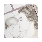 Lasergravierte Tafel mit Frau und Kind, hergestellt in Italien – Harald Viadurini