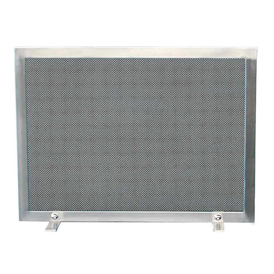 Funkenfänger mit schwarzem Netz und rechteckigem Stahl, hergestellt in Italien – Stein Viadurini