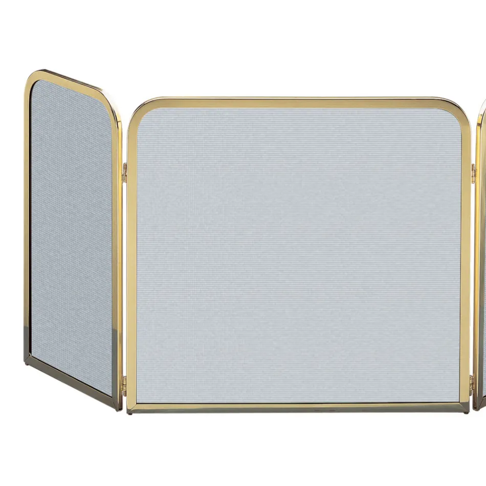 Funkenfänger aus Messing und schwarzem Netz in verschiedenen Größen, hergestellt in Italien – Iguana Viadurini