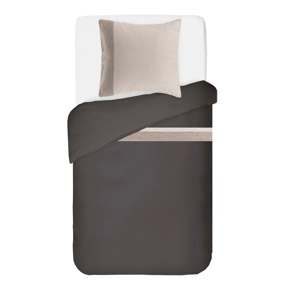 Bettbezug-Set aus 90 % Baumwolle und 10 % Leinen mit 1 Kissenbezug Made in Italy - Nestle Viadurini