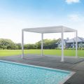 Weiße Aluminium-Pergola mit verstellbarem Dach - Vitta