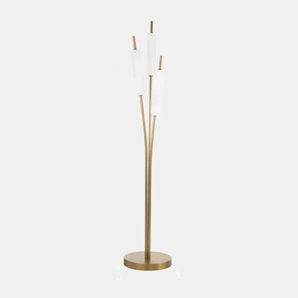 3-flammige stehlampe aus messing und glas modernes elegantes design - typha von il fanale
