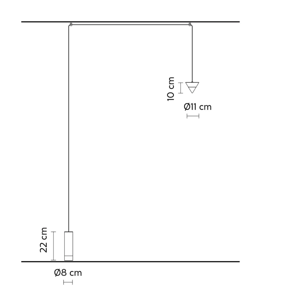 Wire Stehlampe aus schwarzem Aluminium und Kegel Tolles minimalistisches Design - Mercado Viadurini