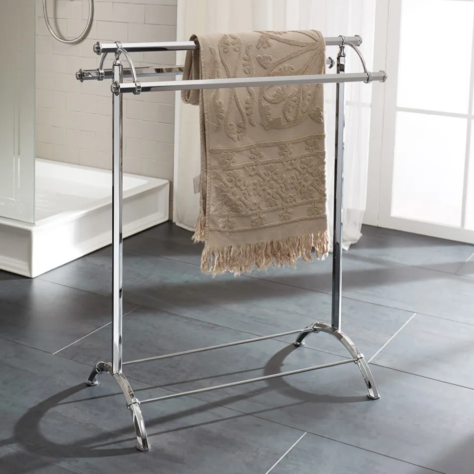 Vintage-Badezimmer-Handtuchhalter aus Messing, hergestellt in Italien – Aristide Viadurini