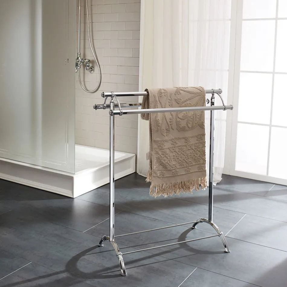 Vintage-Handtuchständer aus Messing für Badezimmer, hergestellt in Italien – Aristide Viadurini