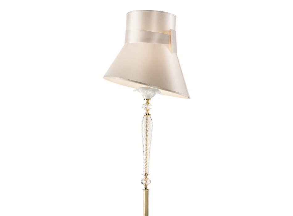 Klassische Stehlampe mit Blumenschmuck aus mundgeblasenem Glas - Bluminda Viadurini