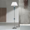 Klassische Stehlampe aus Metall und Glas mit Lampenschirm aus Stoff - Oliver