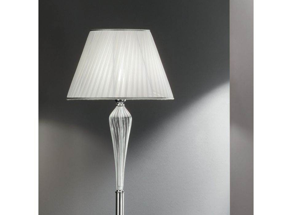 Klassische Stehlampe aus handgefertigtem Rigaton-Glas und goldenem Metall - Fievole Viadurini
