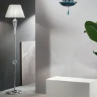 Klassische Stehlampe aus handgefertigtem Rigaton-Glas und goldenem Metall - Fievole Viadurini