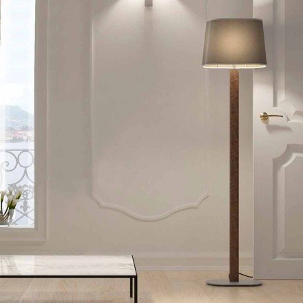 Modernes Design Stehleuchte aus Metall mit Stoff Lampenschirm Made in Italy - Jump Viadurini