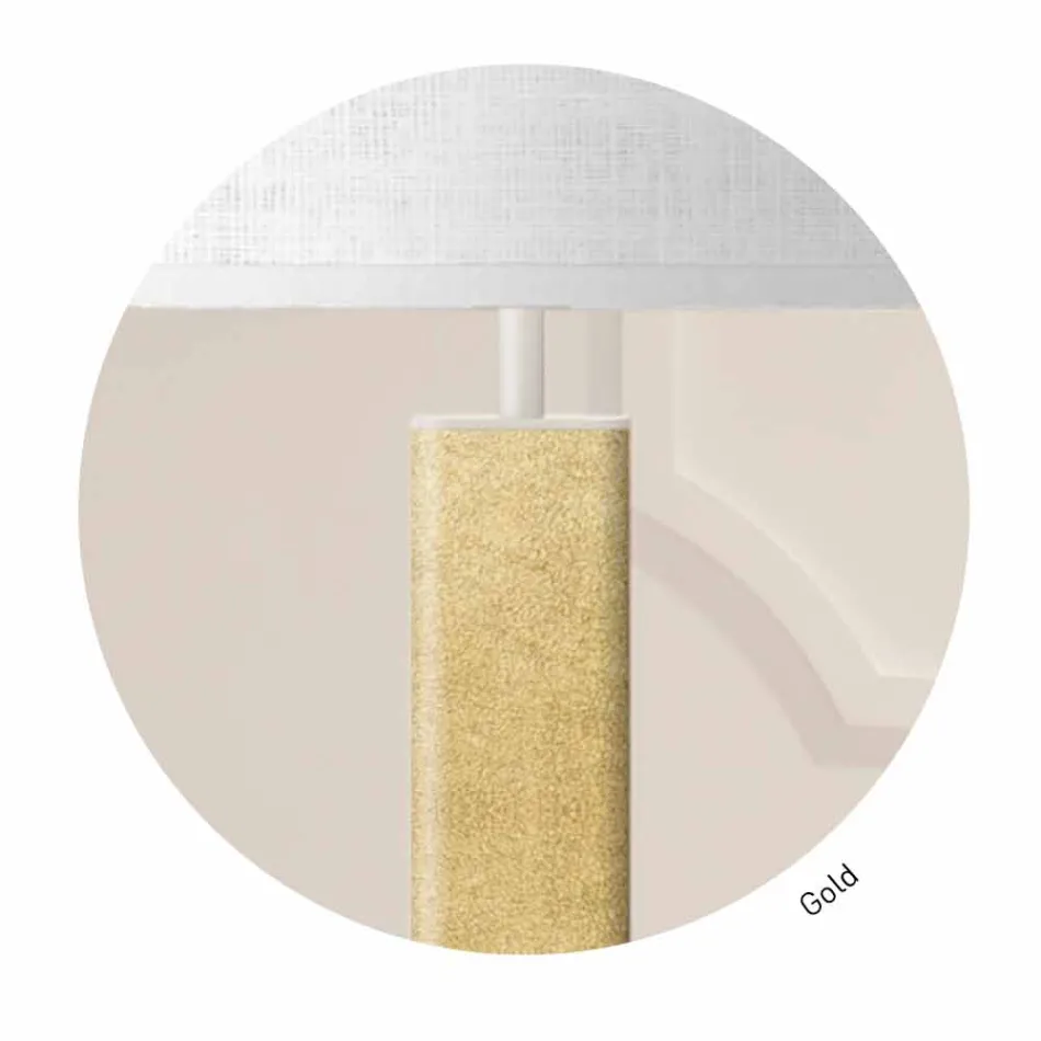 Modernes Design Stehleuchte aus Metall mit Stoff Lampenschirm Made in Italy - Jump Viadurini