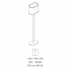 Modernes Design Stehleuchte aus Metall mit Stoff Lampenschirm Made in Italy - Jump Viadurini