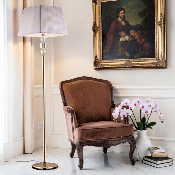 Kristall-stehlampe mit lampenschirm aus italien – innsbruck