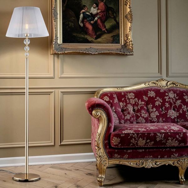 Kristall-stehlampe mit lampenschirm aus italien – madrid