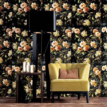 Design Stehlampe aus Holz und Stoff Grilli Zarafa in Italien hergestellt  Viadurini