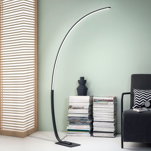 Moderne dimmbare led-stehlampe aus schwarzem, goldenem oder weißem metall - gondola