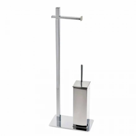 Modernes Design Eisenständer für Toilettenbürste und -rolle Hergestellt in Italien - Cali Viadurini