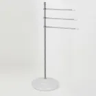 Vintage 3-Arm-Handtuchhalterständer aus Messing und Keramik - Lyon Viadurini