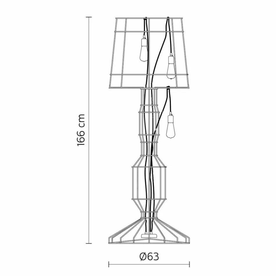 Wohnzimmer Stehlampe 3 Lichter in Weiß oder Naturmetall Minimal Style - Styling Viadurini