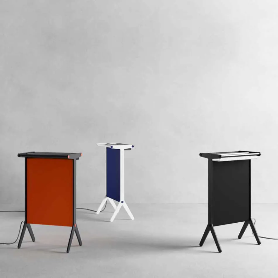 Strahlungsplatte in Aluminium und elektrischem und farbigem Stoffdesign 150 W - Sam Viadurini