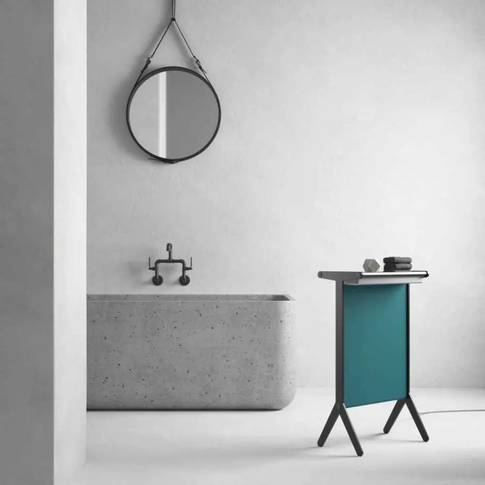 Strahlungsplatte in Aluminium und elektrischem und farbigem Stoffdesign 150 W - Sam Viadurini