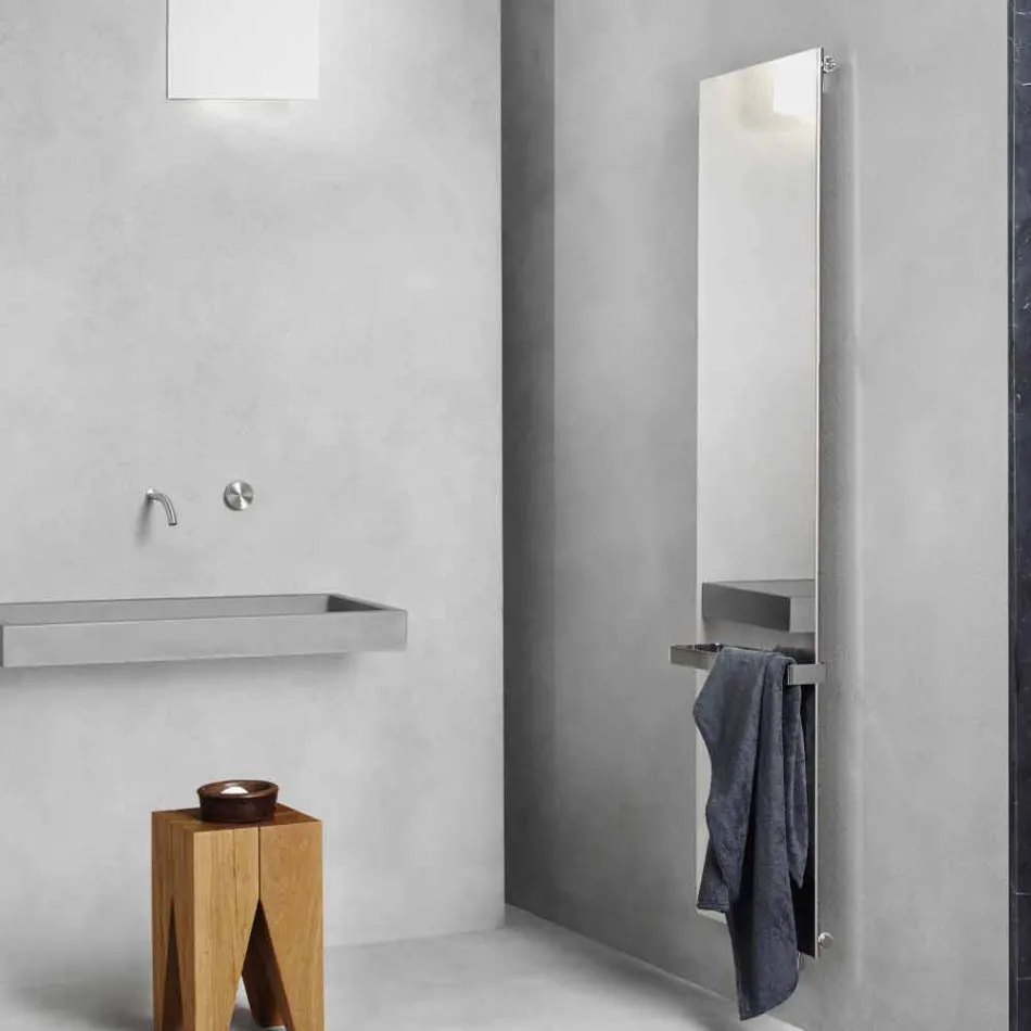 Vertikale elektrische Strahlungsplatte in Edelstahl Reflex Design 1000 W - Eis Viadurini