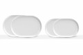 Weißes ovales Servierteller des modernen Designs in Porzellan 4 Stück - Arktis