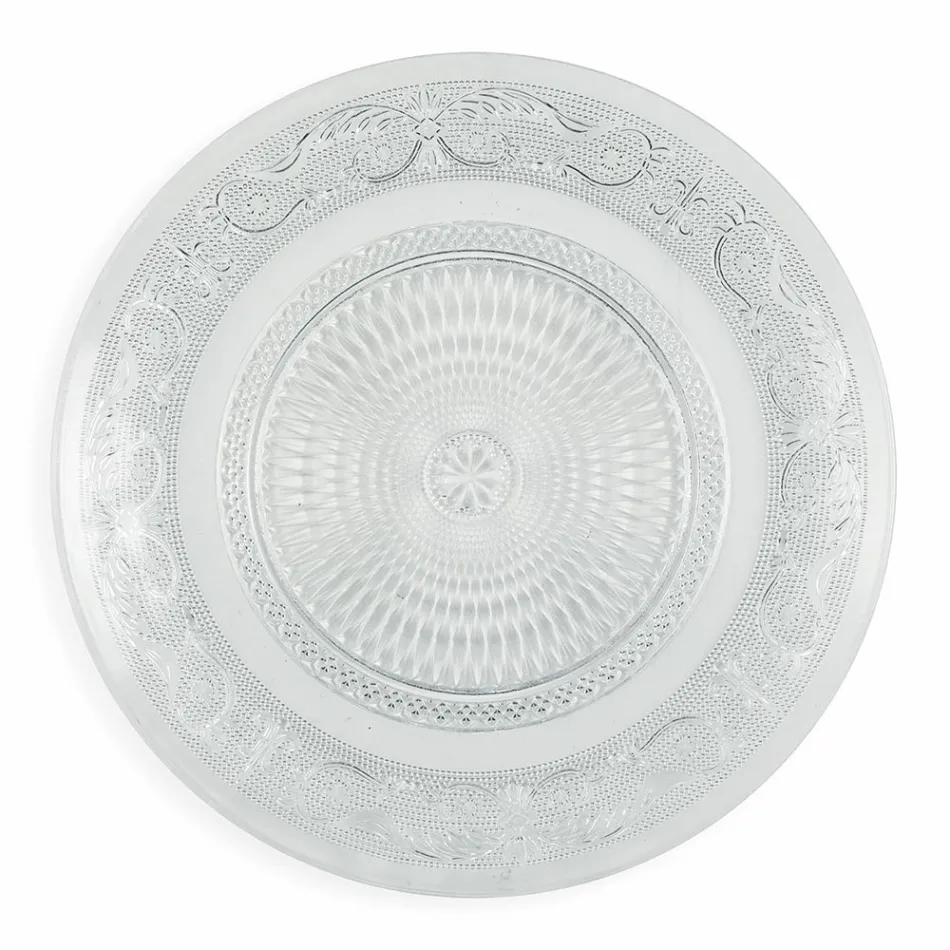 Transparente Glasteller Luxury Classic Decor 18-teilig - Palazzo Viadurini