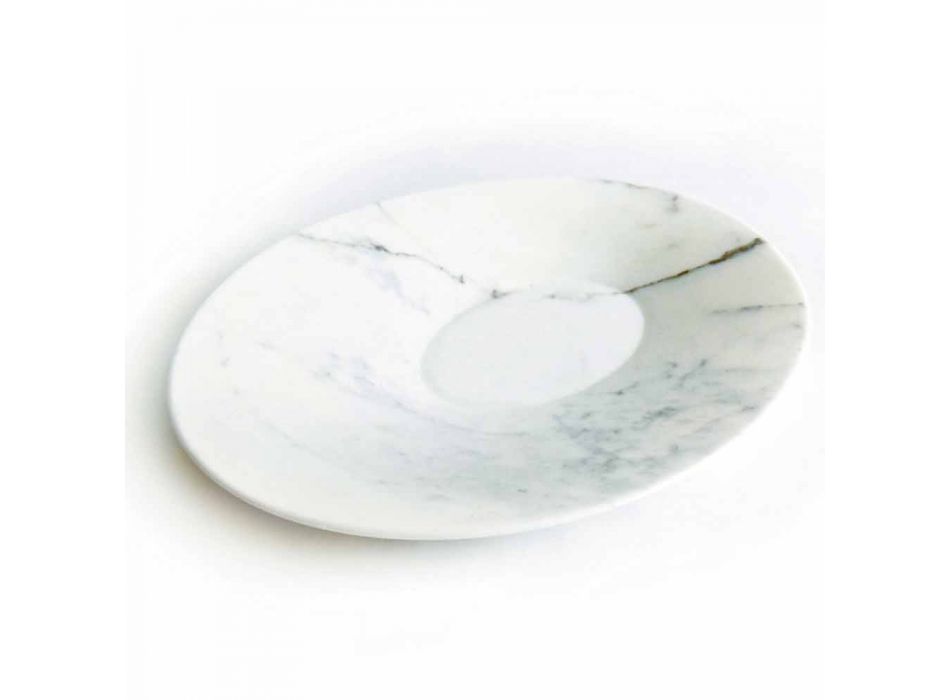 Moderne Herzplatte Platte aus weißem Carrara-Marmor Made in Italy - Miccio Viadurini