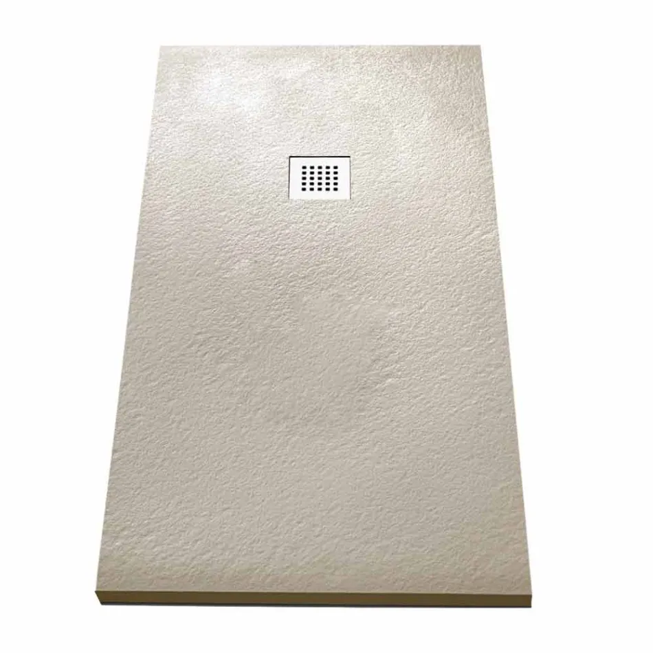 Duschwanne 170x70 aus Stein-Effekt-Harz mit Stahlgitter - Domio Viadurini