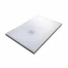 Moderne Duschwanne 120x80 in Harz-Effekt Stein und Stahl - Domio Viadurini