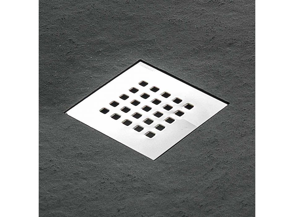 Moderne quadratische Duschwanne 90x90 aus Stein-Effekt-Harz - Domio Viadurini