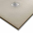 Quadratische Duschwanne 80x80 aus Harz mit modernem Stein-Effekt-Finish - Domio Viadurini