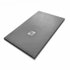 Rechteckige Duschwanne 140x80 aus Harz mit Stahlgitter - Domio Viadurini