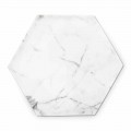 Sechseckige Designplatte aus weißem Carrara-Marmor Made in Italy - Sintia