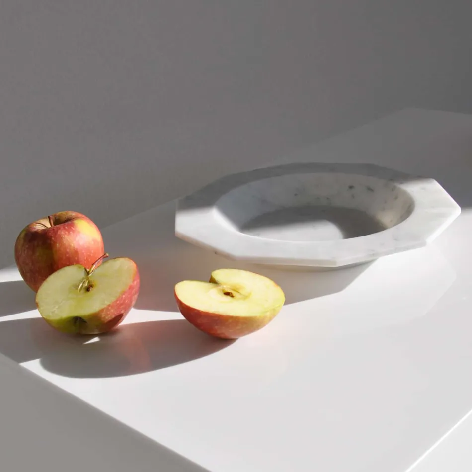 Suppenteller aus satiniertem Marmor, hergestellt in Italien - Yutaro Viadurini
