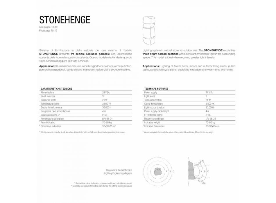 Stein Marmor Fior di Pesco Carnico hell mit 3 Schnitte Stonehenge Viadurini