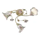 Deckenleuchte 3 Lichter Metall und Keramik Handbemalter roter Draht - Pisa Viadurini