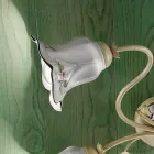 4-Licht-Deckenleuchte aus Metall und Keramik mit handgemalten Rosen - Pisa Viadurini