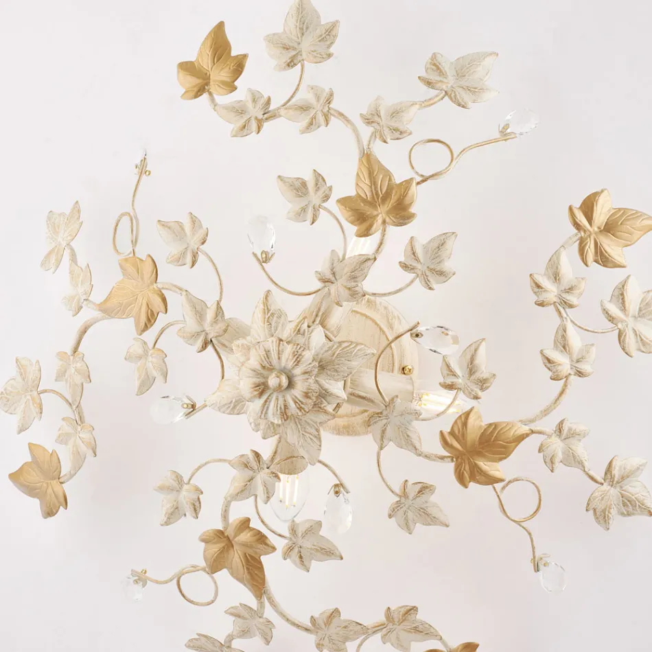 6-flammige Deckenleuchte aus Metall und Kristall für Interieurs mit anspruchsvollem Stil – Orchidea Viadurini