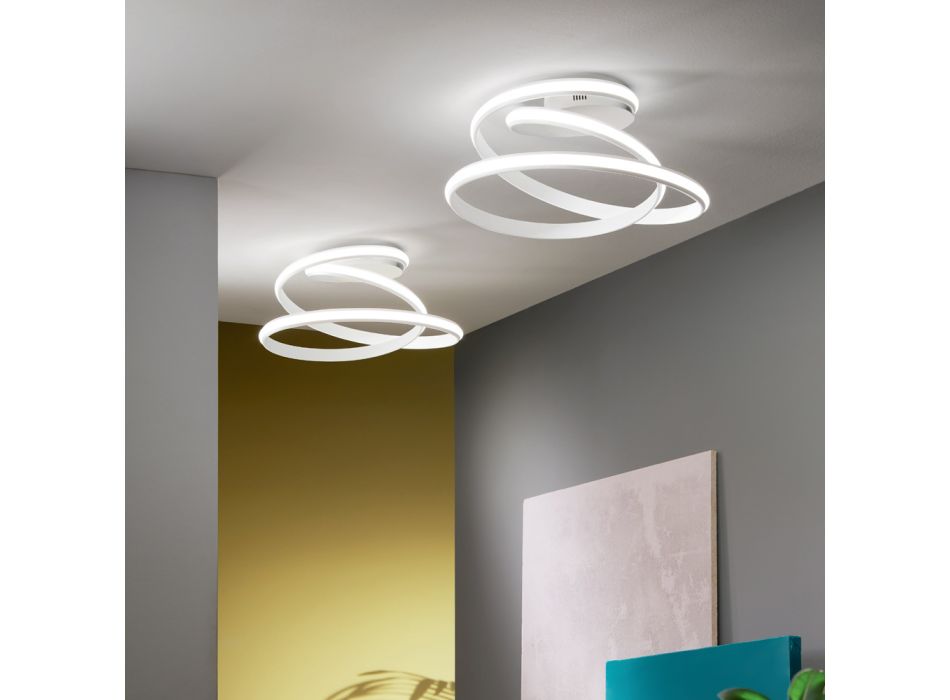 Modernes Design LED-Deckenlampe aus weiß lackiertem Metall - Rivolta