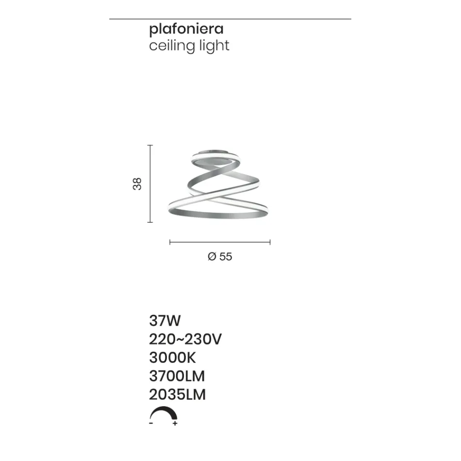 Modernes Design LED-Deckenlampe aus weiß lackiertem Metall - Rivolta Viadurini